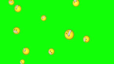 Grimasse-3D-Emojis-Fallender-Grüner-Bildschirm